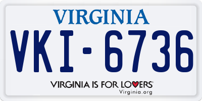 VA license plate VKI6736