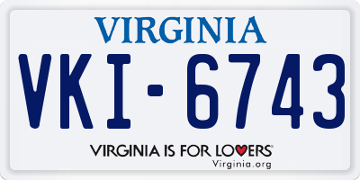 VA license plate VKI6743