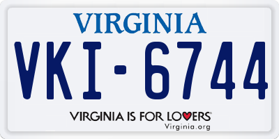 VA license plate VKI6744