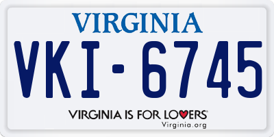 VA license plate VKI6745