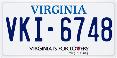 VA license plate VKI6748