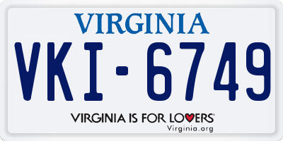VA license plate VKI6749