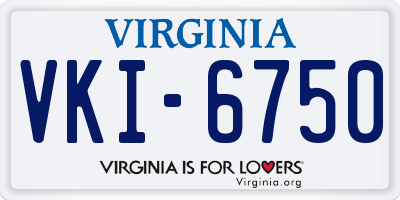VA license plate VKI6750