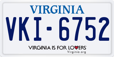 VA license plate VKI6752