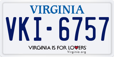 VA license plate VKI6757