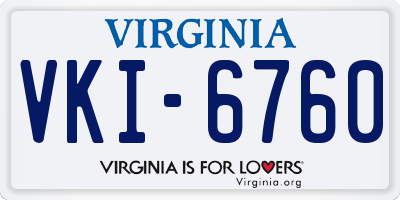 VA license plate VKI6760
