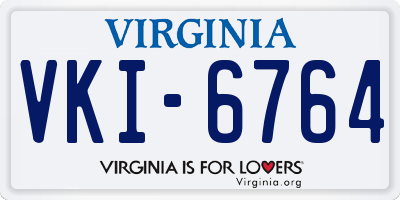 VA license plate VKI6764