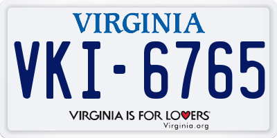 VA license plate VKI6765