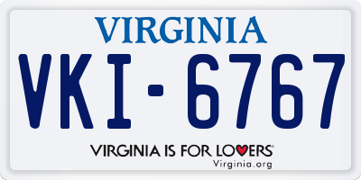 VA license plate VKI6767