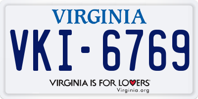 VA license plate VKI6769