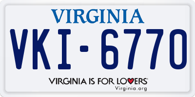 VA license plate VKI6770