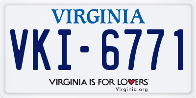 VA license plate VKI6771