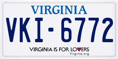 VA license plate VKI6772