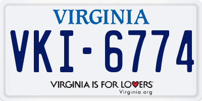 VA license plate VKI6774
