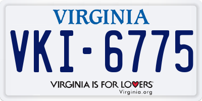 VA license plate VKI6775