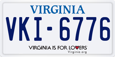 VA license plate VKI6776