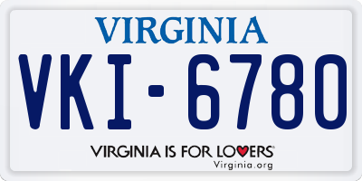 VA license plate VKI6780