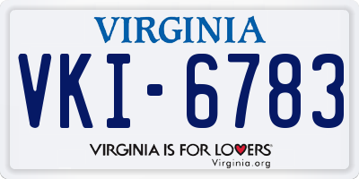 VA license plate VKI6783