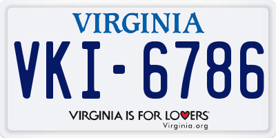 VA license plate VKI6786