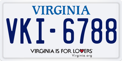 VA license plate VKI6788