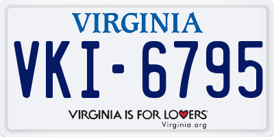 VA license plate VKI6795