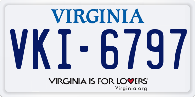 VA license plate VKI6797