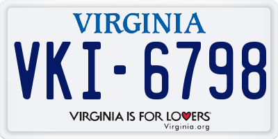 VA license plate VKI6798