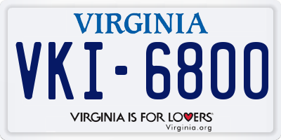 VA license plate VKI6800