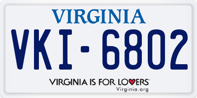 VA license plate VKI6802