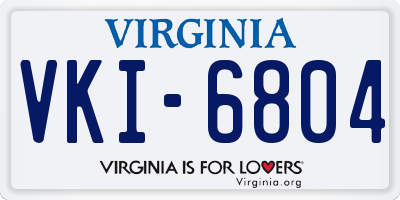 VA license plate VKI6804