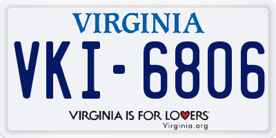 VA license plate VKI6806