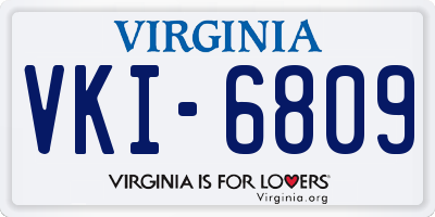 VA license plate VKI6809