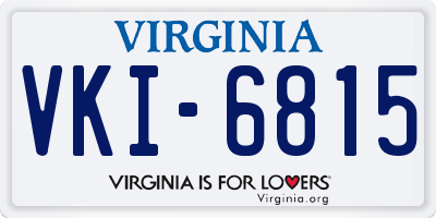 VA license plate VKI6815