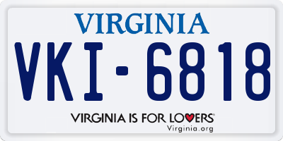 VA license plate VKI6818