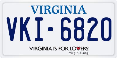 VA license plate VKI6820