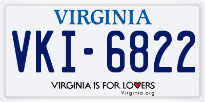 VA license plate VKI6822