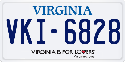VA license plate VKI6828