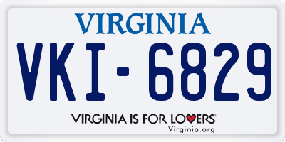 VA license plate VKI6829