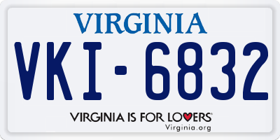 VA license plate VKI6832