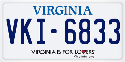 VA license plate VKI6833