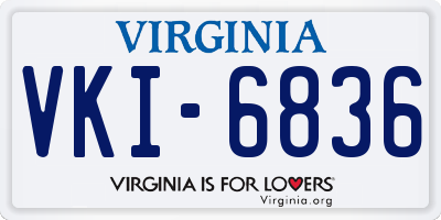 VA license plate VKI6836