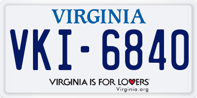 VA license plate VKI6840