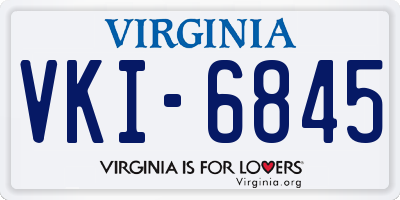 VA license plate VKI6845