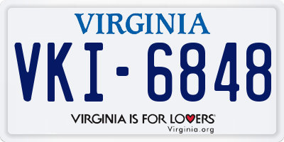 VA license plate VKI6848
