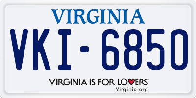 VA license plate VKI6850