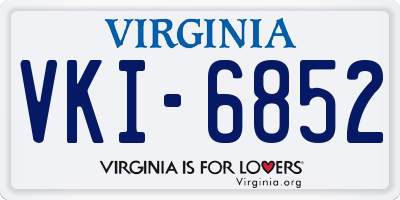 VA license plate VKI6852