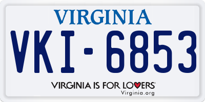 VA license plate VKI6853