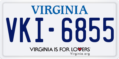 VA license plate VKI6855