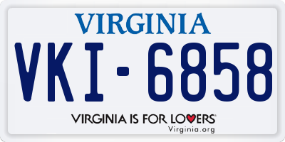 VA license plate VKI6858