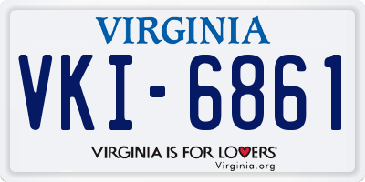 VA license plate VKI6861